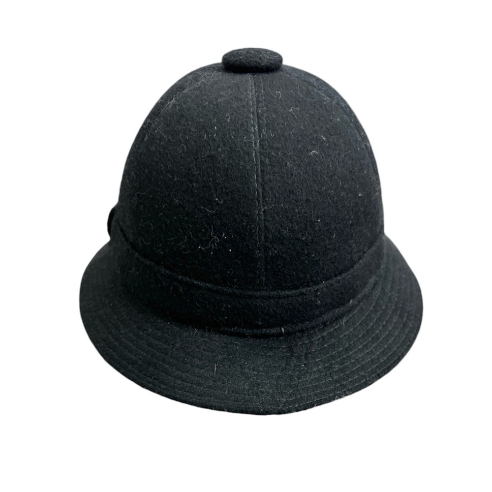 Vintage Paris Elegance black 100% wool pith safari hat S 55cm - Picture 3 of 13